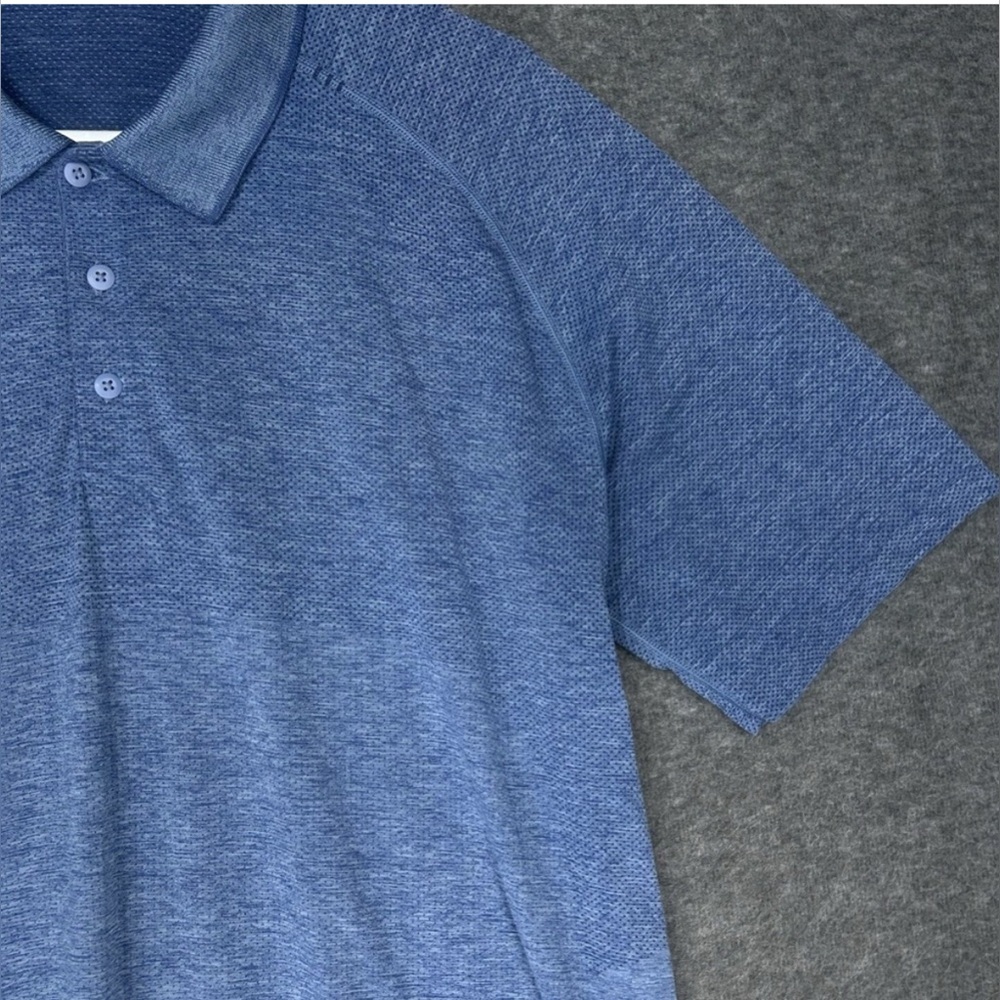 Lululemon Metal Vent Tech Polo Shirt Men's XL Blue Stretch Lightweight Golf - Picture 2 of 10